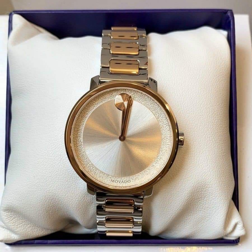 ***SOLD*** Movado Bold Silver Dial Two-Tone Ladies Watch 3600504 - Picture 3 of 11